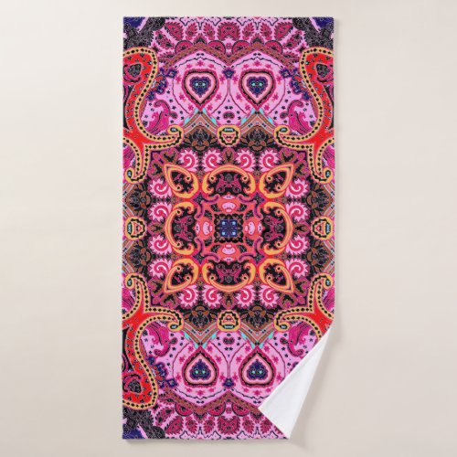 Multicolor paisley scarf print design bath towel