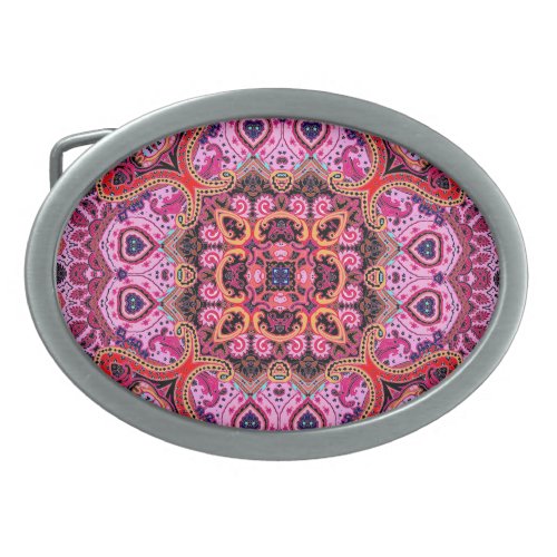 Multicolor paisley scarf print design belt buckle