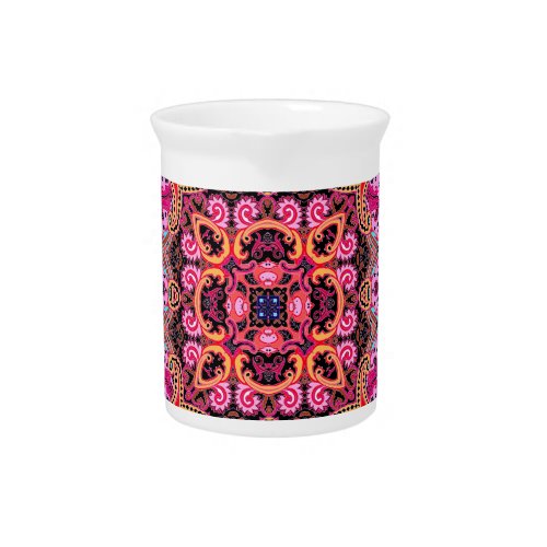 Multicolor paisley scarf print design beverage pitcher