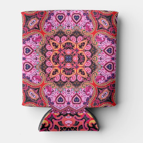 Multicolor paisley scarf print design can cooler