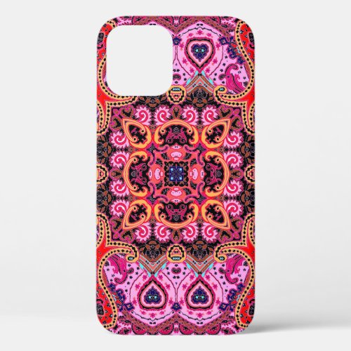 Multicolor paisley scarf print design iPhone 12 case