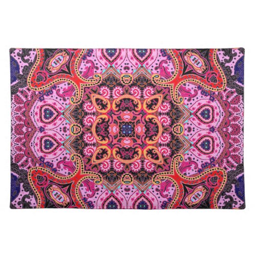 Multicolor paisley scarf print design cloth placemat