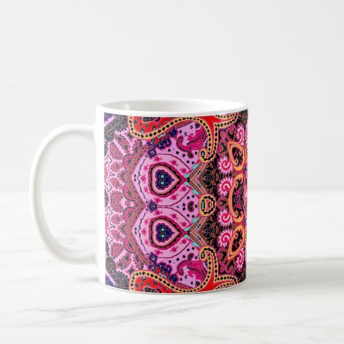 Multicolor paisley scarf print design coffee mug