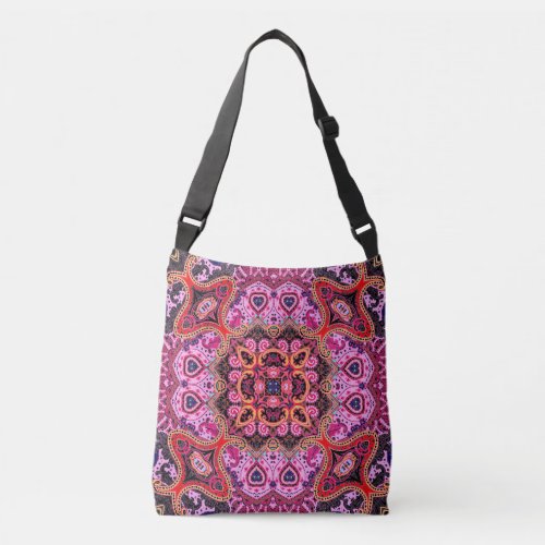 Multicolor paisley scarf print design crossbody bag