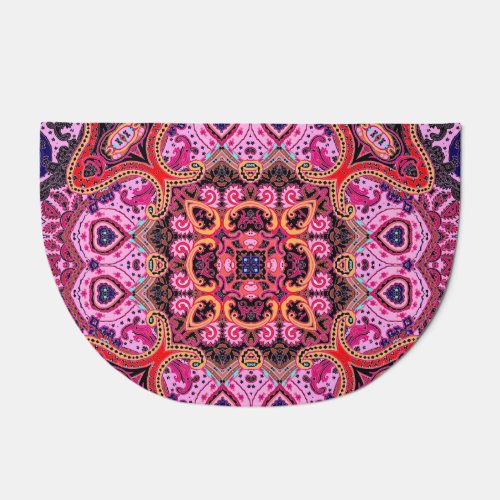 Multicolor paisley scarf print design doormat