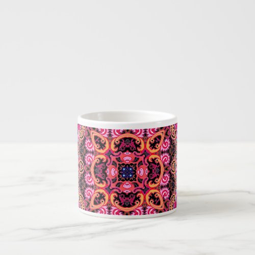 Multicolor paisley scarf print design espresso cup