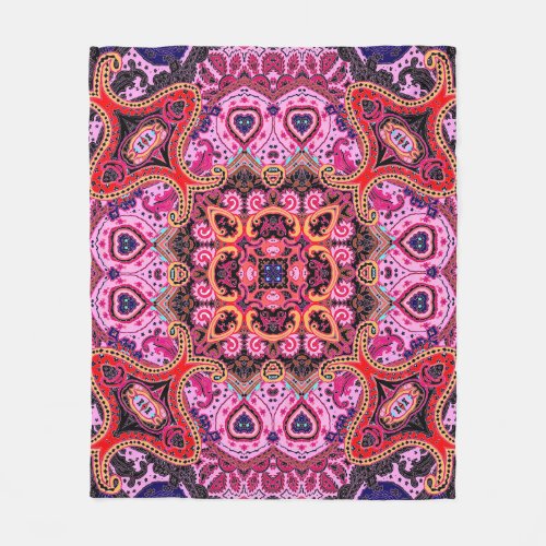 Multicolor paisley scarf print design fleece blanket