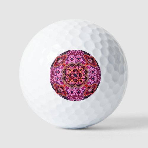 Multicolor paisley scarf print design golf balls