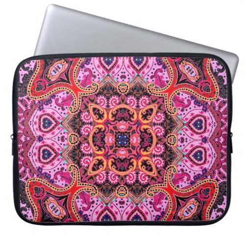 Multicolor paisley scarf print design laptop sleeve