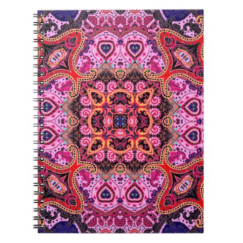 Multicolor paisley scarf print design notebook