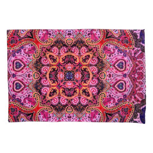 Multicolor paisley scarf print design pillow case