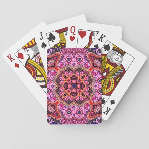 Multicolor paisley scarf print design playing cards