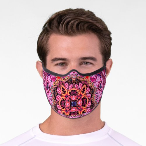 Multicolor paisley scarf print design premium face mask