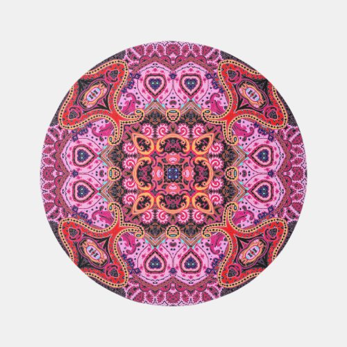 Multicolor paisley scarf print design rug