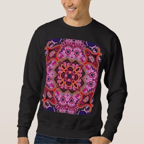 Multicolor paisley scarf print design sweatshirt