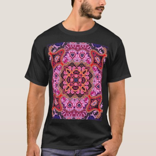 Multicolor paisley scarf print design T_Shirt