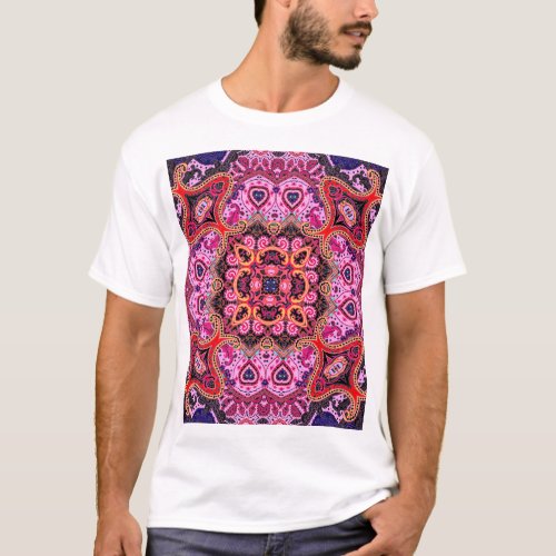 Multicolor paisley scarf print design T_Shirt