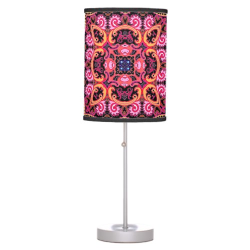 Multicolor paisley scarf print design table lamp