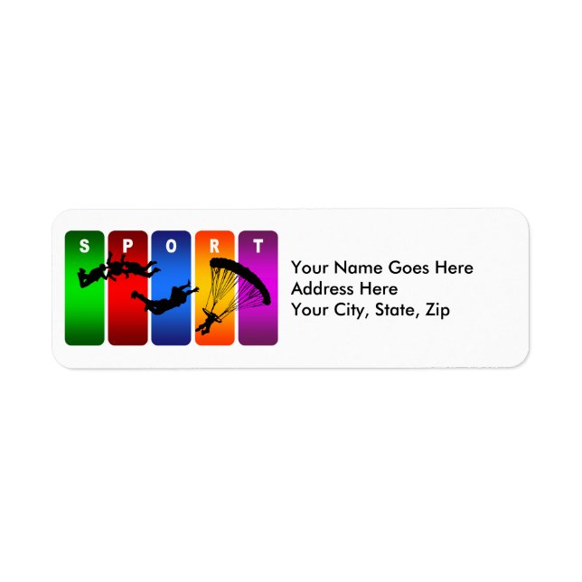 Multicolor Parachuting Emblem Label (Front)
