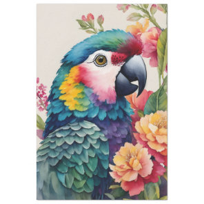 Multicolor Parrot Floral Watercolor Art Tissue Paper