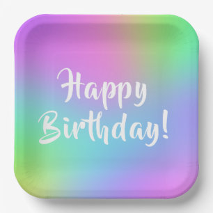 Multicolor Pastel Birthday Plates