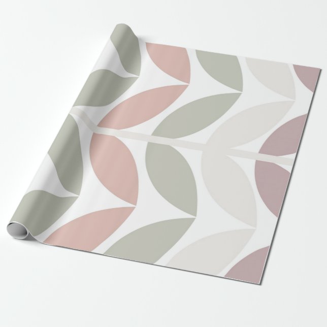 Multicolor Pastel Botanical Abstract Wrapping Paper (Unrolled)