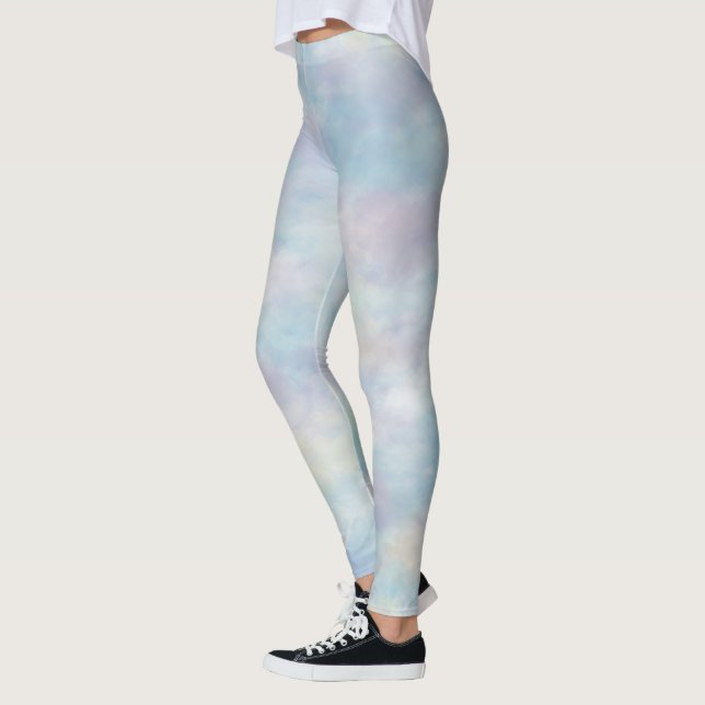 Multicolor Pastel Clouds  Leggings (Left)
