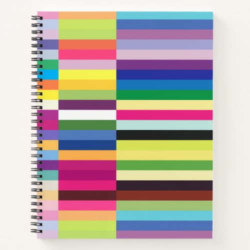 Multicolor pastel colorful striped bright and mode notebook