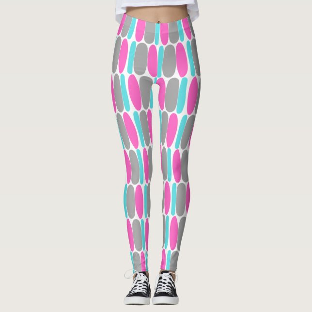 Multicolor Pattern Colorful Shapes Leggings (Front)