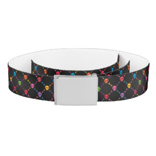 Multicolor pattern with skulls belt