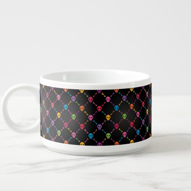 Multicolor pattern with skulls bowl (Right)