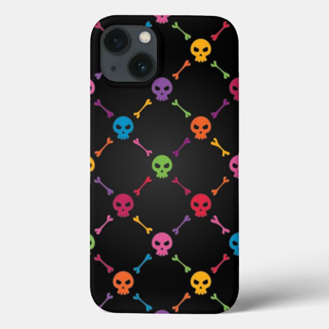 Multicolor pattern with skulls Case-Mate iPhone case (Back)