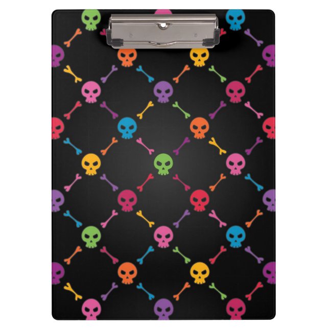 Multicolor pattern with skulls clipboard (Front)