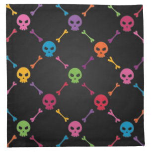 Multicolor pattern with skulls cloth napkin