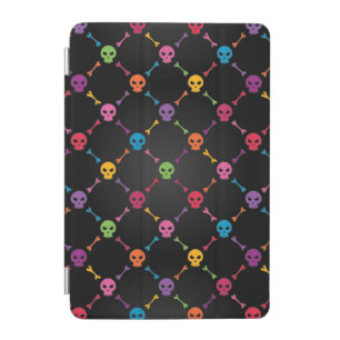 Multicolor pattern with skulls iPad mini cover