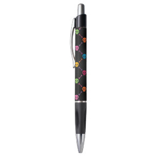 Multicolor pattern with skulls pen