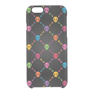 Multicolor pattern with skulls clear iPhone 6/6S case