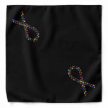 Multicolor pawprint awareness ribbon bandana