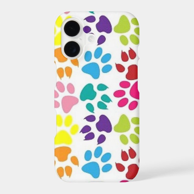 Multicolor Paws Iphone Case (Back)