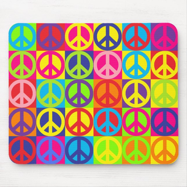 Multicolor Peace Mouse Pad (Front)