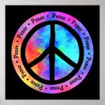 psychedelic peace sign poster | Zazzle