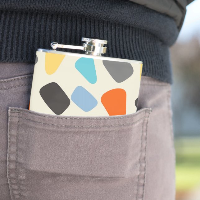 Multicolor Pebbles in White Background Flask (In Situ)