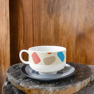 Multicolor Pebbles in White Background Soup Mug