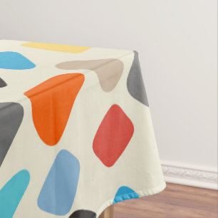 Multicolor Pebbles in White Background Tablecloth