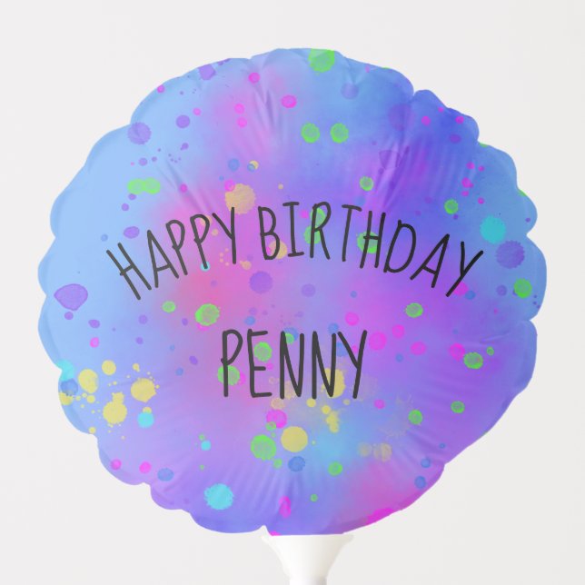 Multicolor Personalized Birthday Balloon (Front)