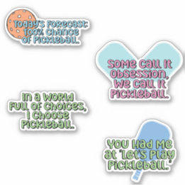 Multicolor Pickleball Player Colorful Sticker Pack