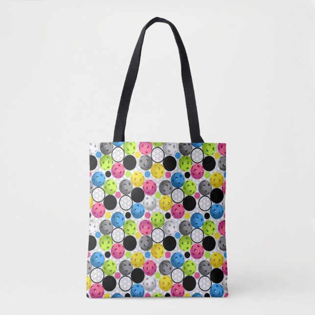 Multicolor Pickleball Tote Bag (Front)
