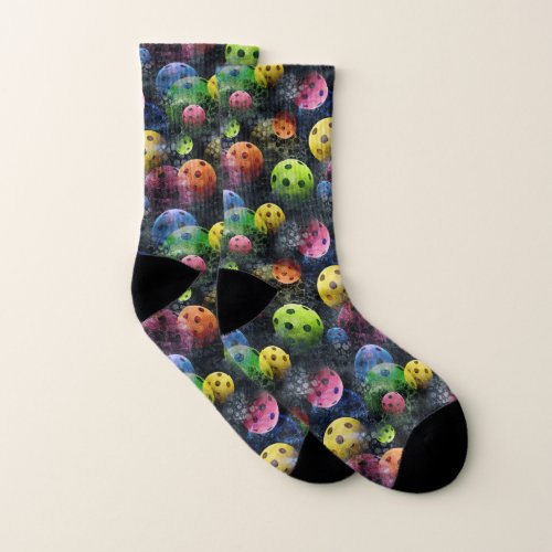 Multicolor Pickleballs Socks