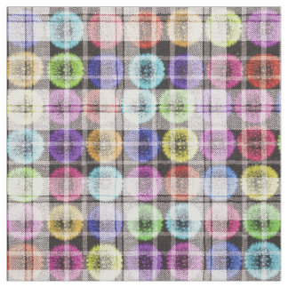 Multicolor Plaid Dandelions Unique Design Fabric