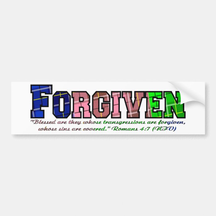 multicolor plaid forgiven2 bumper sticker